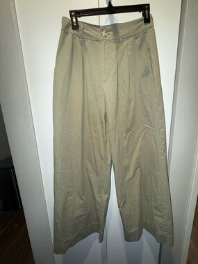 Wide-Leg Khaki Pants